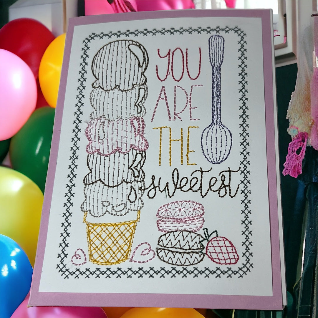 You Are The Sweetest Embroidered Valentines Day Card